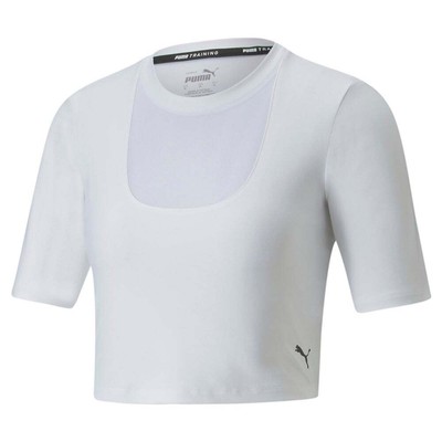 

Puma Safari Glam Fashion Укороченный топ женский белый спортивный повседневный 52224202