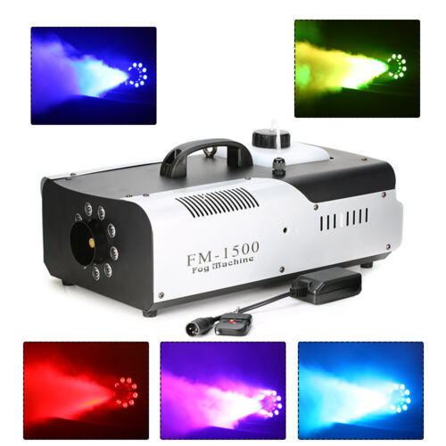 1500W LED RGB Nebelmaschine Fernbedienung DMX Fog Rauchmaschine Fog Machine DHL