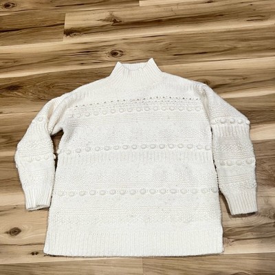 Lou & Gre Knit White Sweater Women s Medium