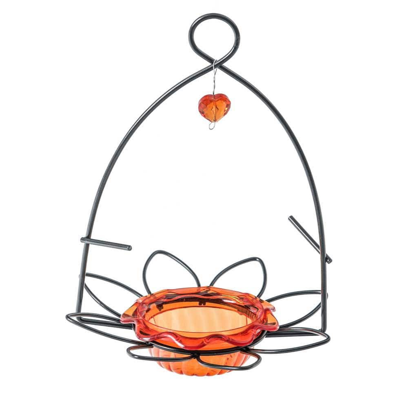 Bird Feeder Oriole Flower Hanging Orange Cup For Dispensing Jelly Fruit Nectar