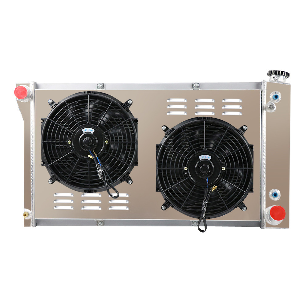 3row Aluminum Radiator Shroud Fan For 73 86 Chevy C10 20 30