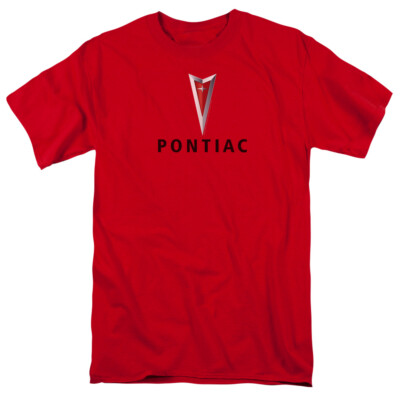 Pontiac Centered Arrowhead T Shirt Mens Licensed Auto Car Tee Red