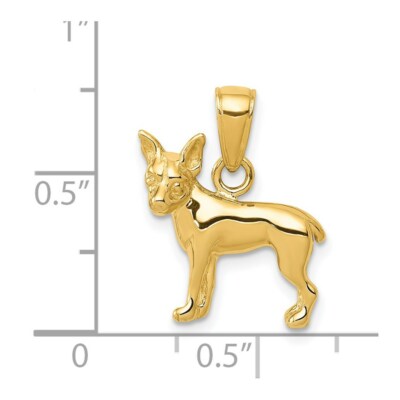 Pre-owned Superdealsforeverything Real 14kt Yellow Gold Chihuahua Dog Pendant