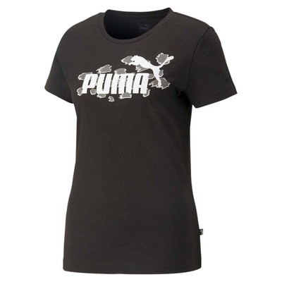 

Puma Ess+ Animal Logo Круглый вырез с короткими рукавами Женские черные повседневные топы 67, Черный