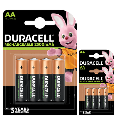 Duracell 2500mAh AA HR6 Rechargeable Batteries x 12 **Genuine Duracell**