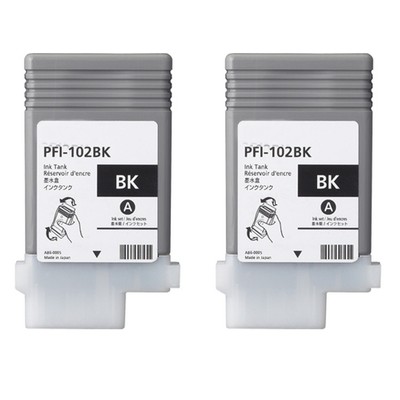 2 Pk Canon imagePROGRAF iPF650 iPF610 iPF605 iPF600 iPF510 iPF500 Black Inkjet