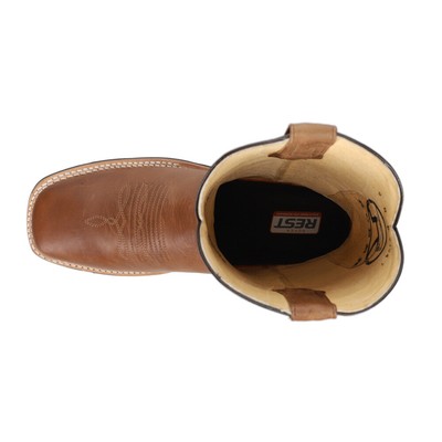 ROPER ROPER AMERICA RULES PATRIOTIC SQUARE TOE COWBOY MENS BROWN CASUAL BOOTS 09-020-