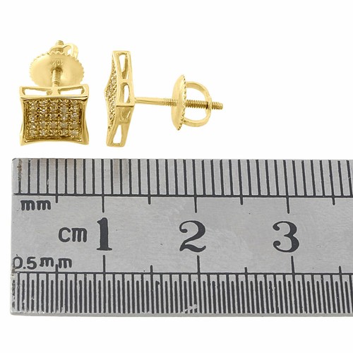 Pre-owned Jewelry Unlimited Yellow Diamond Studs 10k Yellow Gold Round Cut Pave Kite Shaped Earrings 0.15 Ct