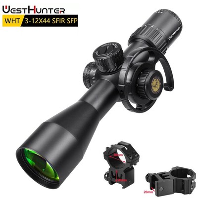 WestHunter WHT 3-12X44 SFIR SFP Hunting Compact Scope Side Parallax Wheel Sights