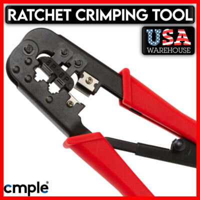 RJ11/RJ12/RJ45 Dual Modular Ratchet Crimping Tool