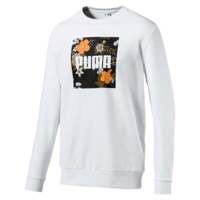 

Толстовка мужская белая Puma Trend Graphic Crew Neck 596872-02, Белый