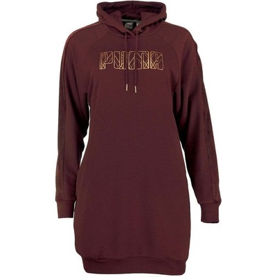

Puma Modern Basics Deco Платье с капюшоном и длинными рукавами Женское красное повседневное 67481618, Красный