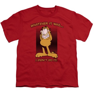 Garfield I Didnt Do It Kids Youth T Shirt Licensed TV Show Movie Comics Tee Red