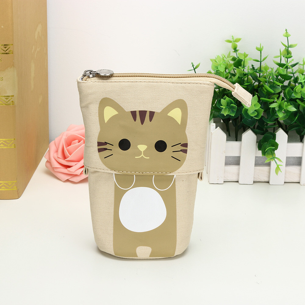 Case Box Store Cartoon Cute Cat Telescopic Pencil Bag Stationery Box