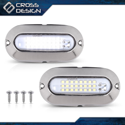 Pair 12V Bright White Light LED Pontoon Boat Docking Light Marine Boat Light