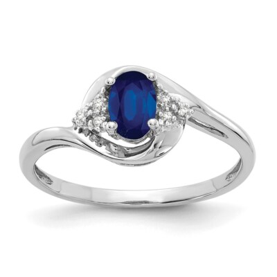 Pre-owned Superdealsforeverything Real 14kt White Gold Sapphire And Diamond Ring S:7