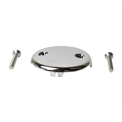 Thrifco 4401696 Two Hole Overflow Faceplate for Bathtub Drain - Chrome