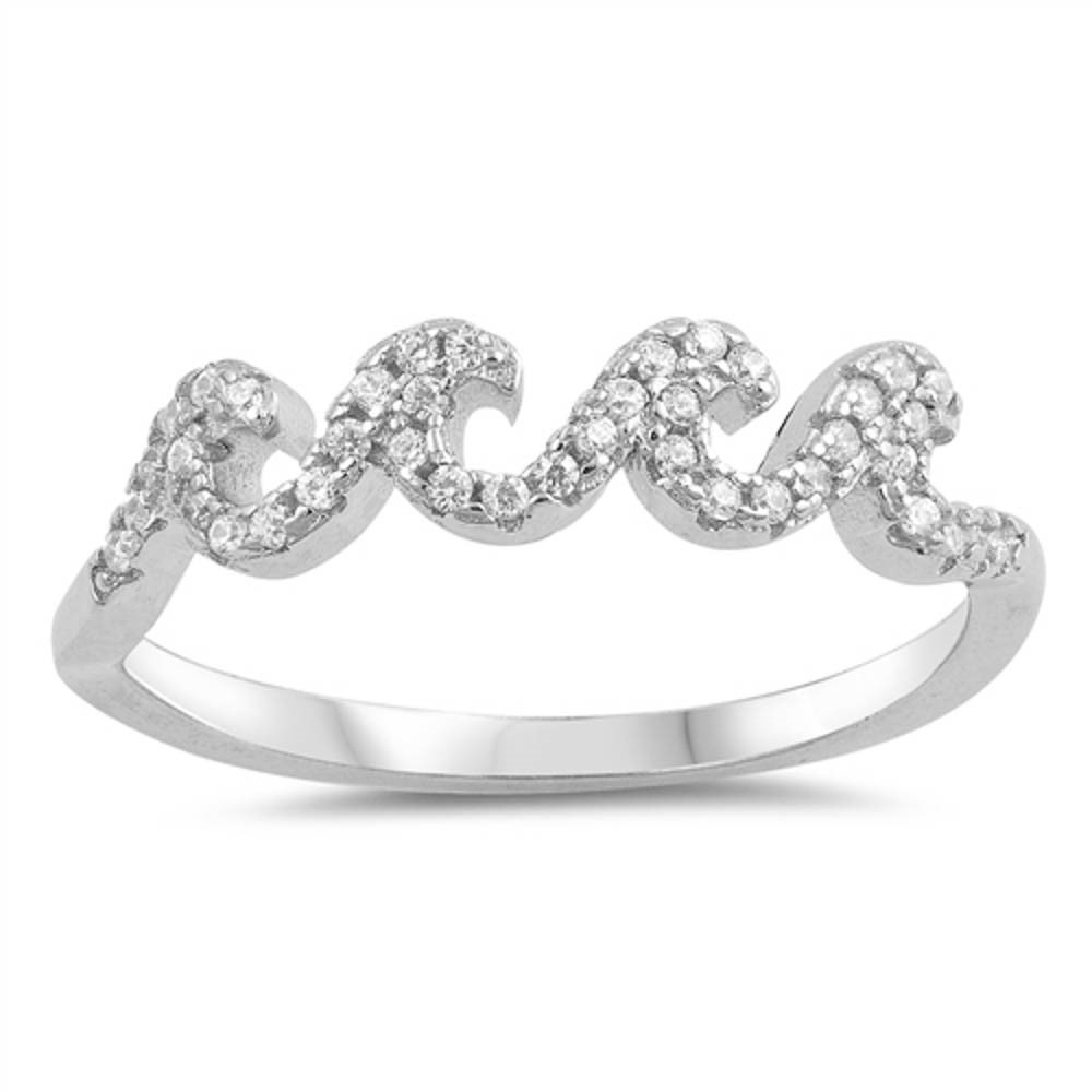 Cubic Ziconia Arrow .925 Sterling Silver Ring Sizes 4-10