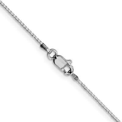 Pre-owned Superdealsforeverything Real 10kt White Gold 1mm Box Chain; 22 Inch; Lobster Clasp