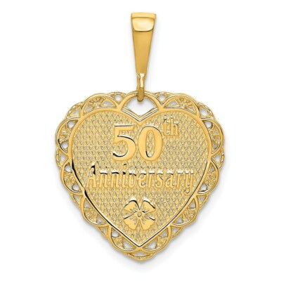 Pre-owned Superdealsforeverything Real 14kt Yellow Gold Reversible 50th Anniversary Charm