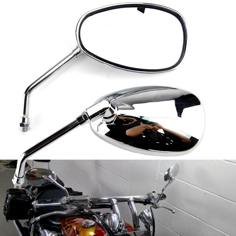 Motorcycle 10mm Chrome Rear View Side Mirrors For Honda Shadow 750