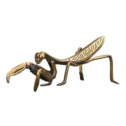 Brass Praying Mantis Figurine Small Statue House Ornament Animal Figurines Decor