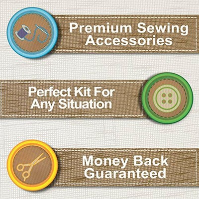 Needlepoint Sewing Kit Bundle Scissors, Thimble, Thread, Needles, Tape Measure,