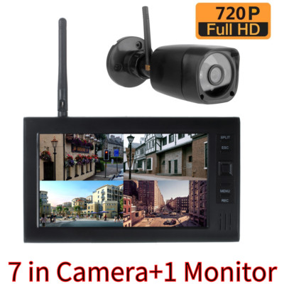 7Inch TFT Wireless Baby Monitor 4 Channel 2.4GHZ Digital 720P DVR With 1 Camera