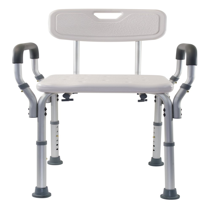 Height Adjustable Molded Shower Chair with Padded Arms & Back