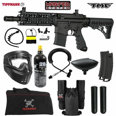 Maddog Tippmann TMC MAGFED Private CO2 Paintball Gun Starter Package - Black