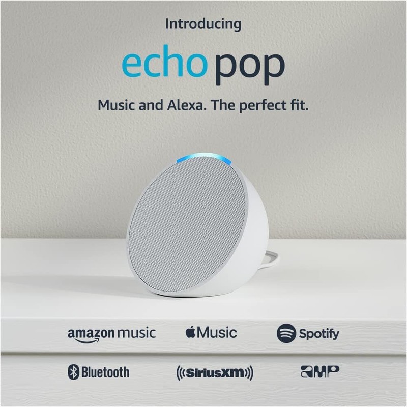 Amazon Echo Pop Compact Smart Speaker, Alexa Enabled, Full Sound,