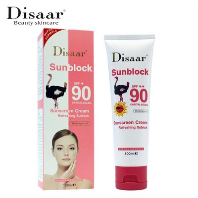DISAAR Sunscreen Cream Refreshing Sunblock SPF90++ Protection Waterproof 100ml