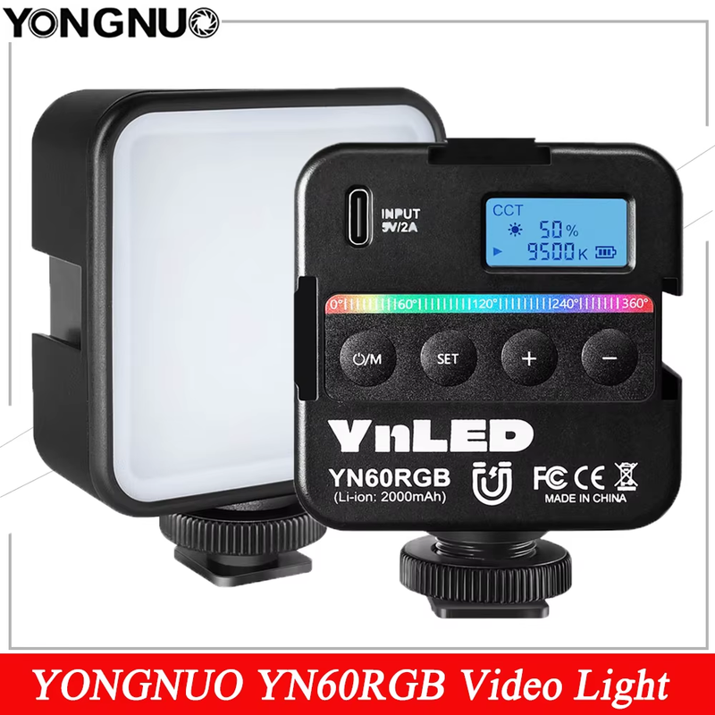 YONGNUO YN60RGB Video Light 2500K-9500K Pocket RGB Lamp Adjustable Small Portabl