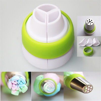 3-Color Icing Piping Bag Russian Nozzle Converter Coupler Cake Decorating Tools
