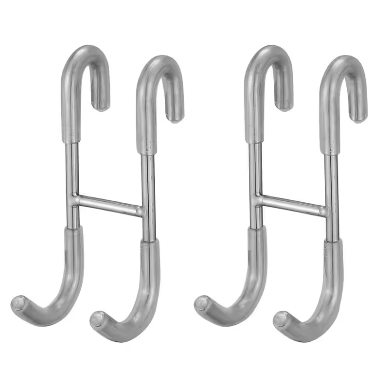 Stainless Steel Shower Door Hook Frameless Towel Robe Squeegee Holder No Drill