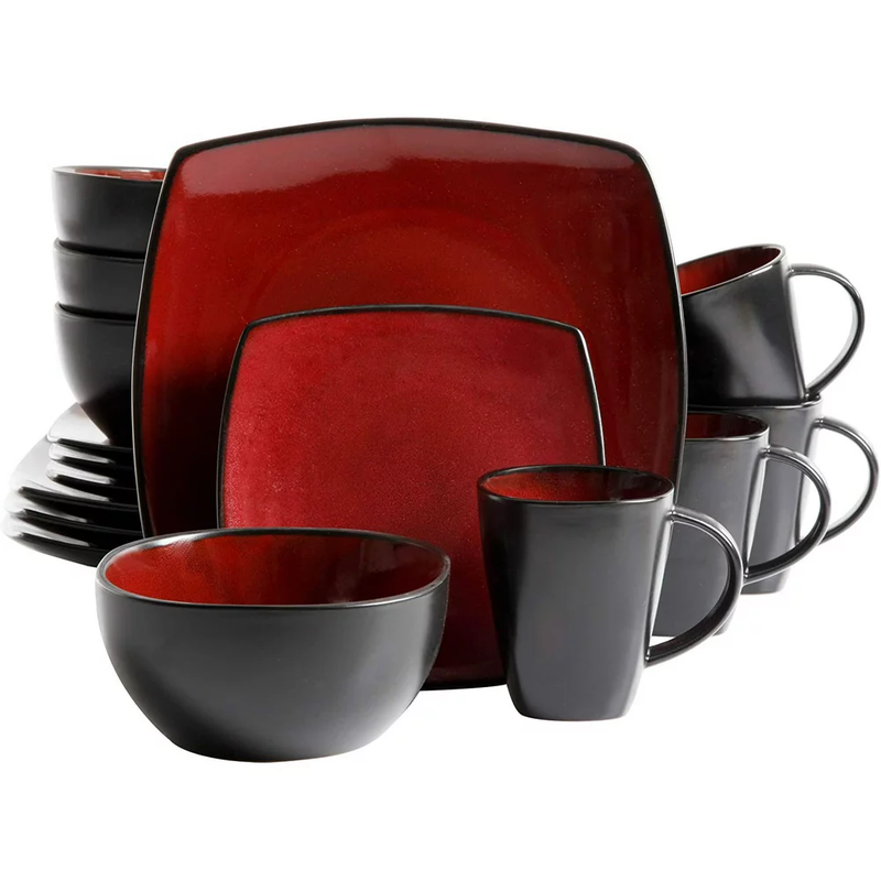 16pc Dinnerware Set,  Red
