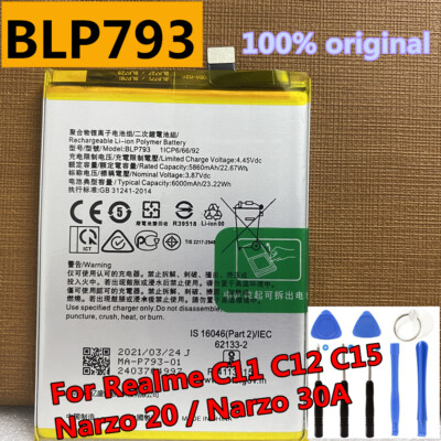 BLP793 Battery For Realme C11 C12 C15 C25 C25s 6000mAh