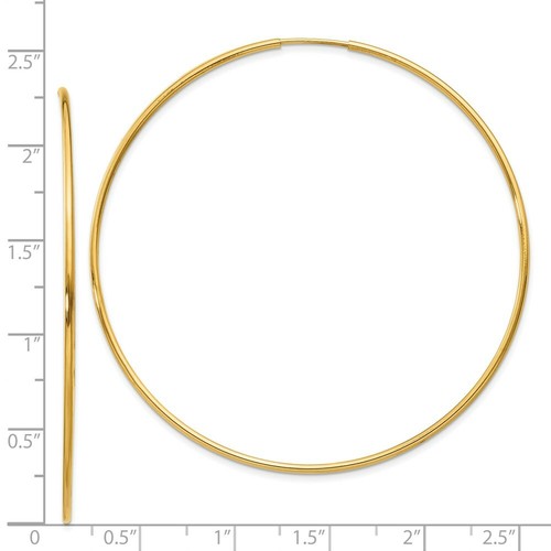 Pre-owned Goldia 14k 1.25mm Endless Hoop Earring In Yellow