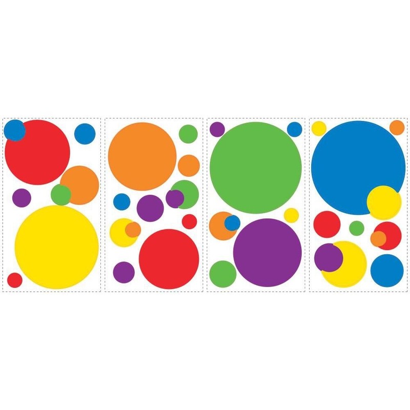 Details About Circles Polka Dots Wall Stickers 31 Big Decals Colorful Room Decor Red Blue