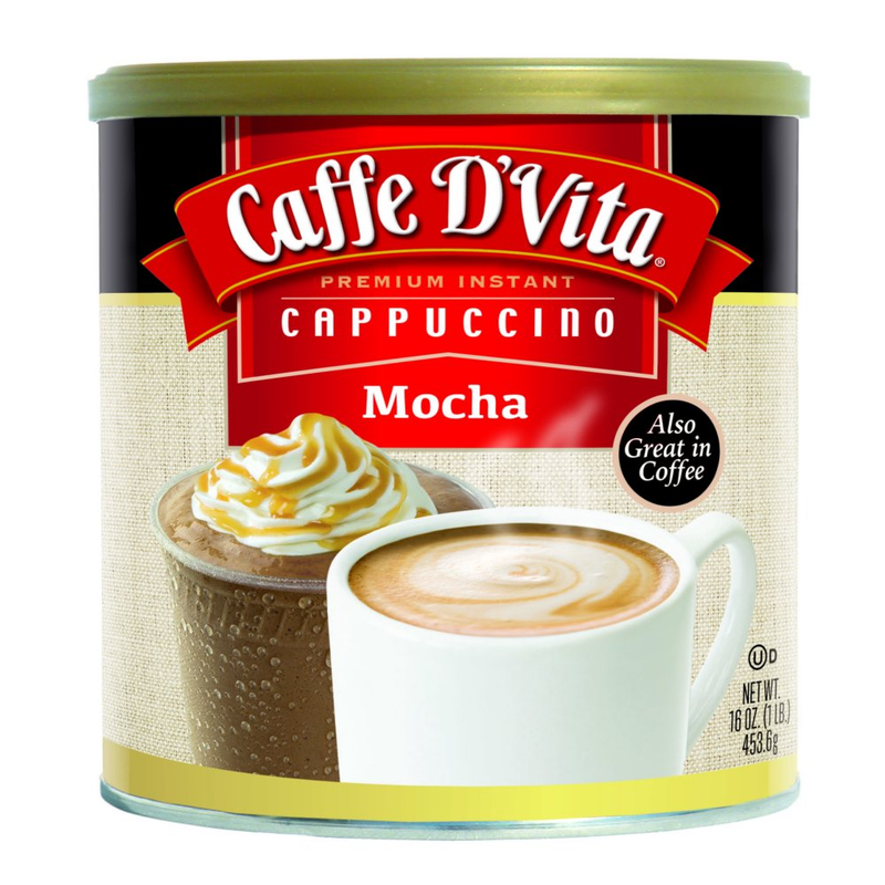 Caffe D'Vita Premium Instant Mocha Cappuccino, 16 oz Caniste