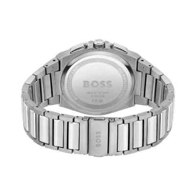 Pre-owned Hugo Boss Mens Wristwatch  Steer 1514048 Chrono Stainless Steel Blue