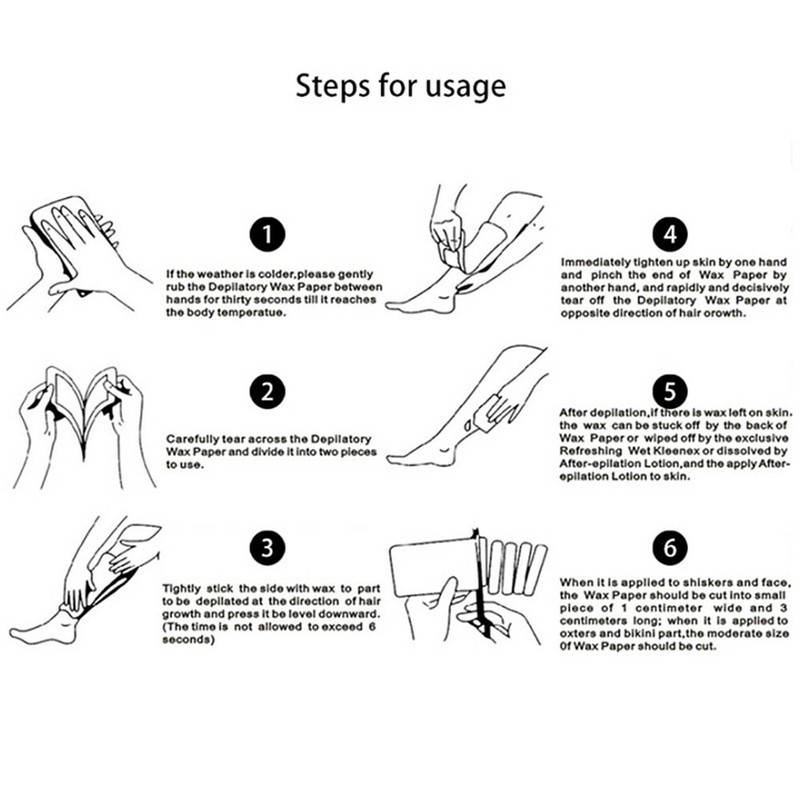 Cold Wax Strips Eyebrow Shaping Tape Face Body Hair Removal