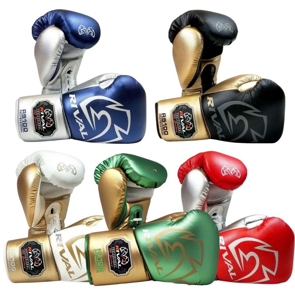 Rival RS100 Professional Boxing Gloves Adult Lace Sparring