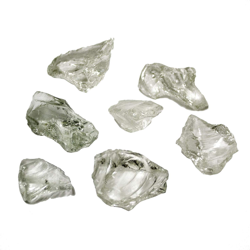 S Fire Pit Glass In Ice Clear, 10 Pounds