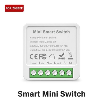 AUBESS 16A Tuya Wifi / Zigbee Mini Smart Switch 2-Way Control Smart Life DIY Lig
