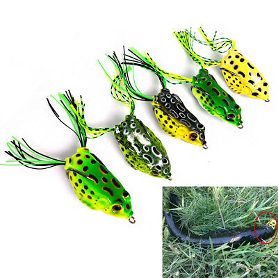 5* Fishing Lures Frog Topwater Crankbait Hooks Bass Bait Tackle Fast Shipping