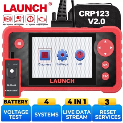 LAUNCH CRP123 V2.0 Elite OBD2 Car Diagnostic Tool Scanner Throttle Oil SAS Reset