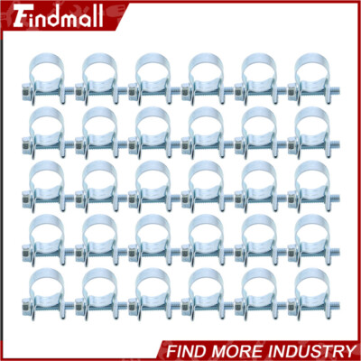 Findmall 30 Pack 1/4'' (11mm-13mm) Fuel Injection Hose Clamp / Auto Fuel Clamps
