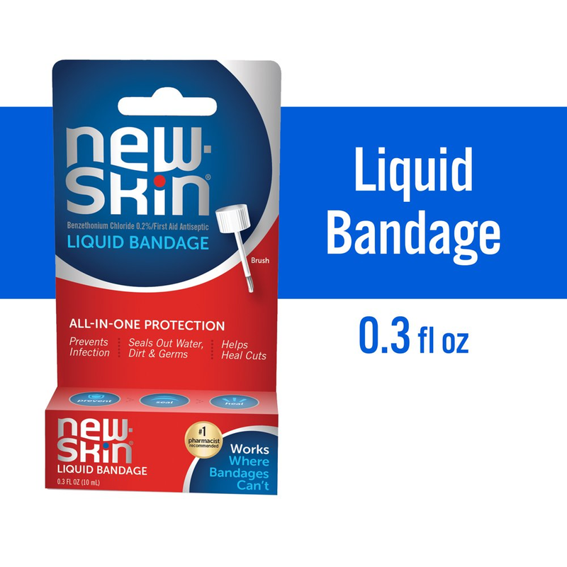 New-Skin Liquid Bandage, Waterproof Bandage for Scrapes and Minor Cuts, 0.3 Fl