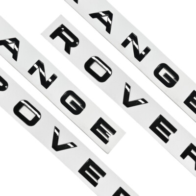 2Pcs Gloss Black Front Rear Emblem For RANGE ROVER Letter Nameplate Sport Evoque
